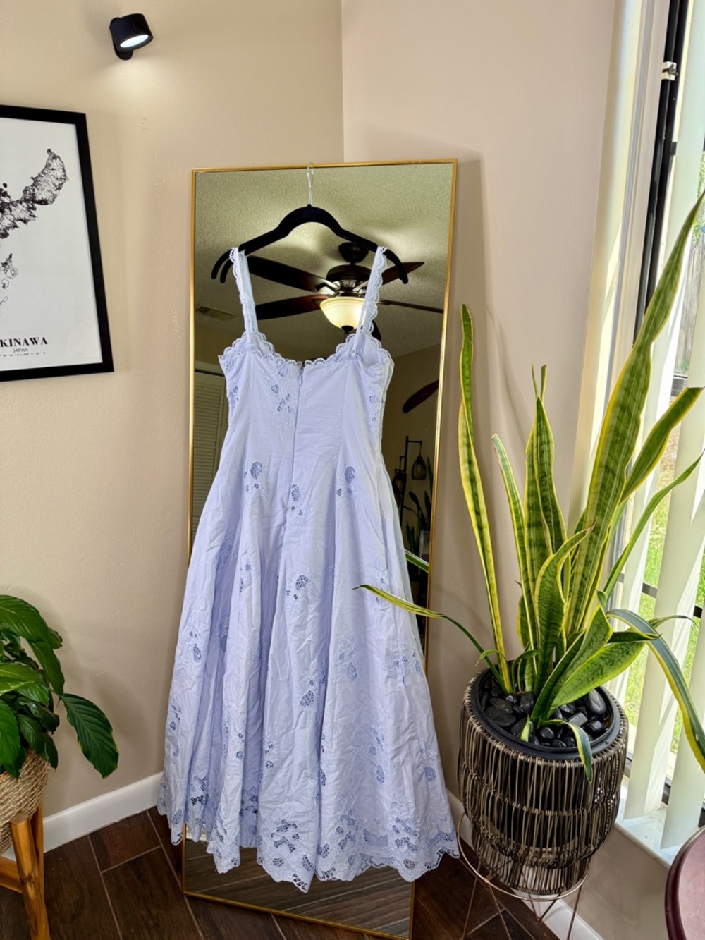 House of CB TATIANA Bluebell Lace + Cotton Broderie Anglais Midi Sundress NWOT - Picture 8 of 11
